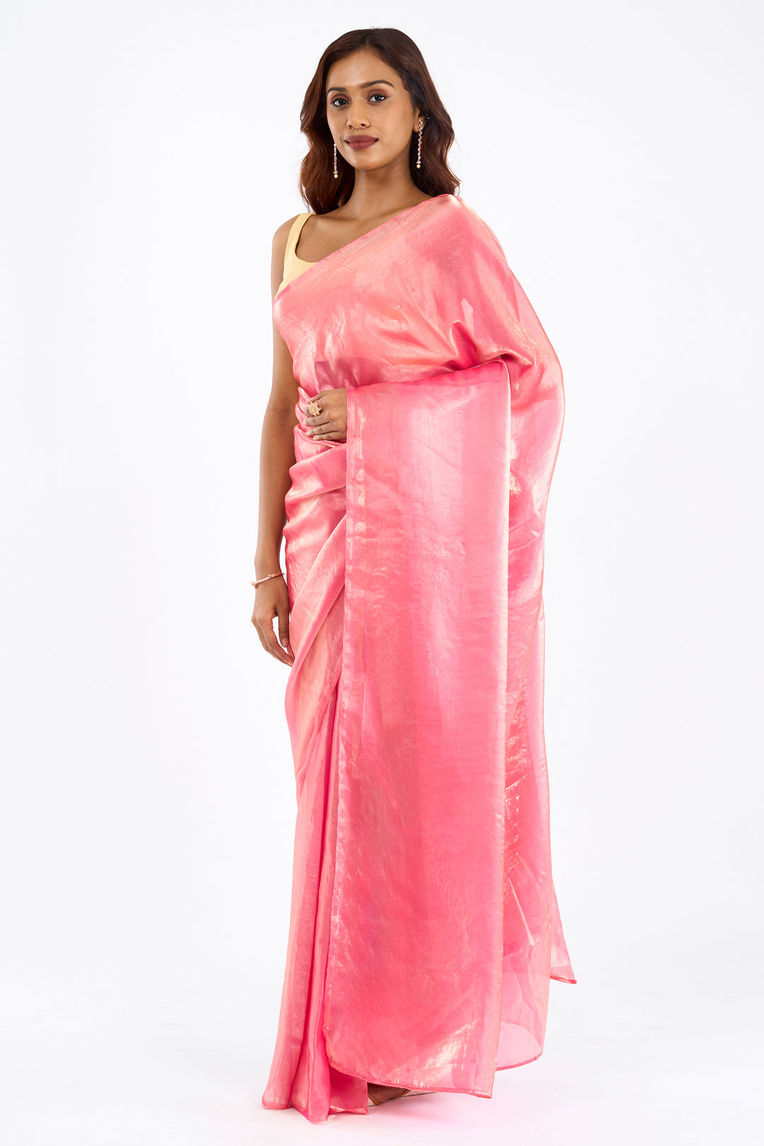 Shravani Baby Pink Pre-Draped Saree