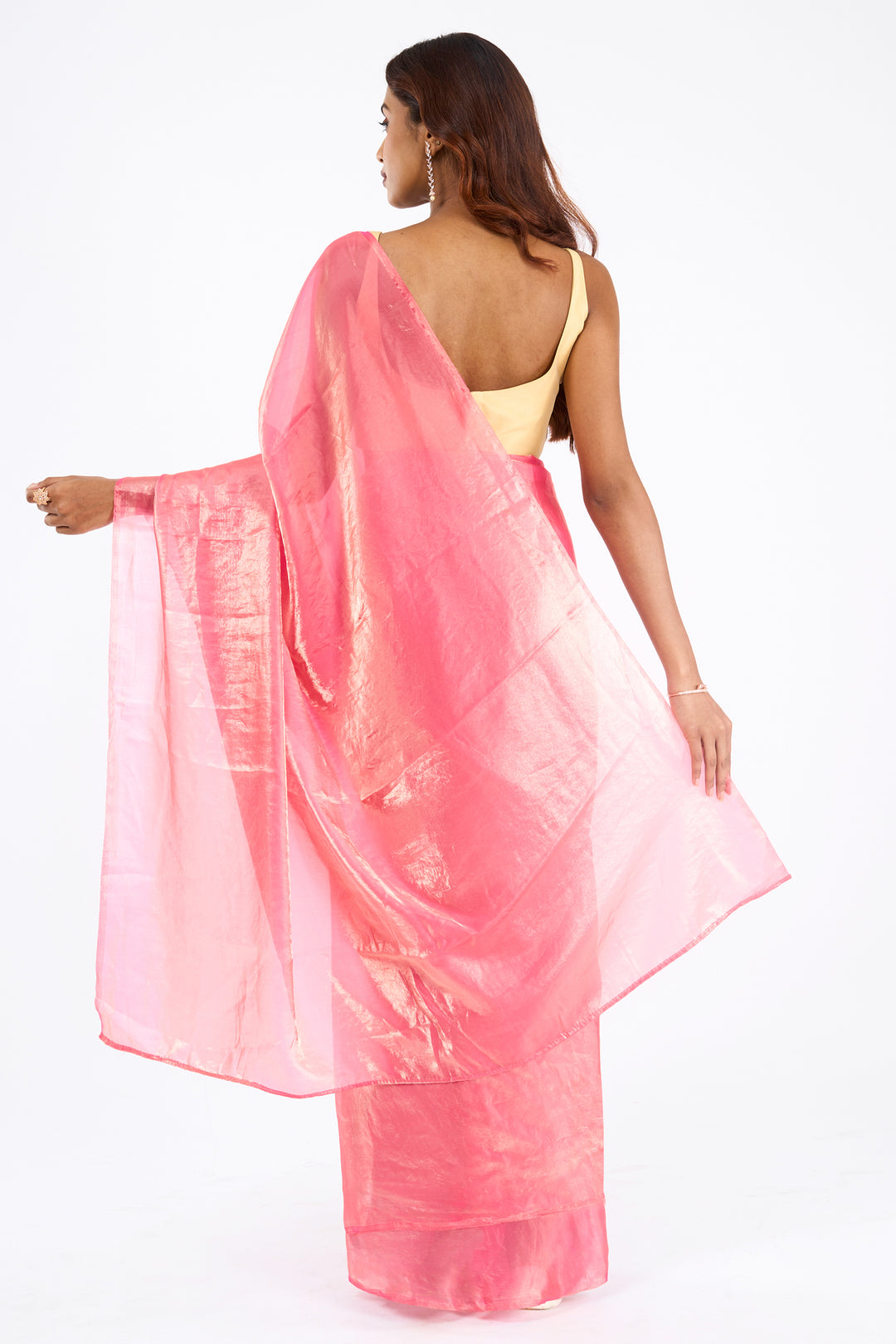 Shravani Baby Pink Pre-Draped Saree
