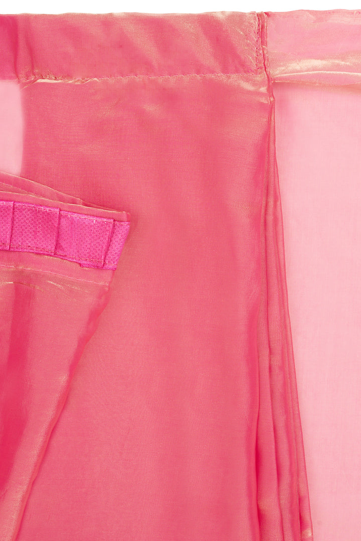 Shravani Baby Pink Pre-Draped Saree