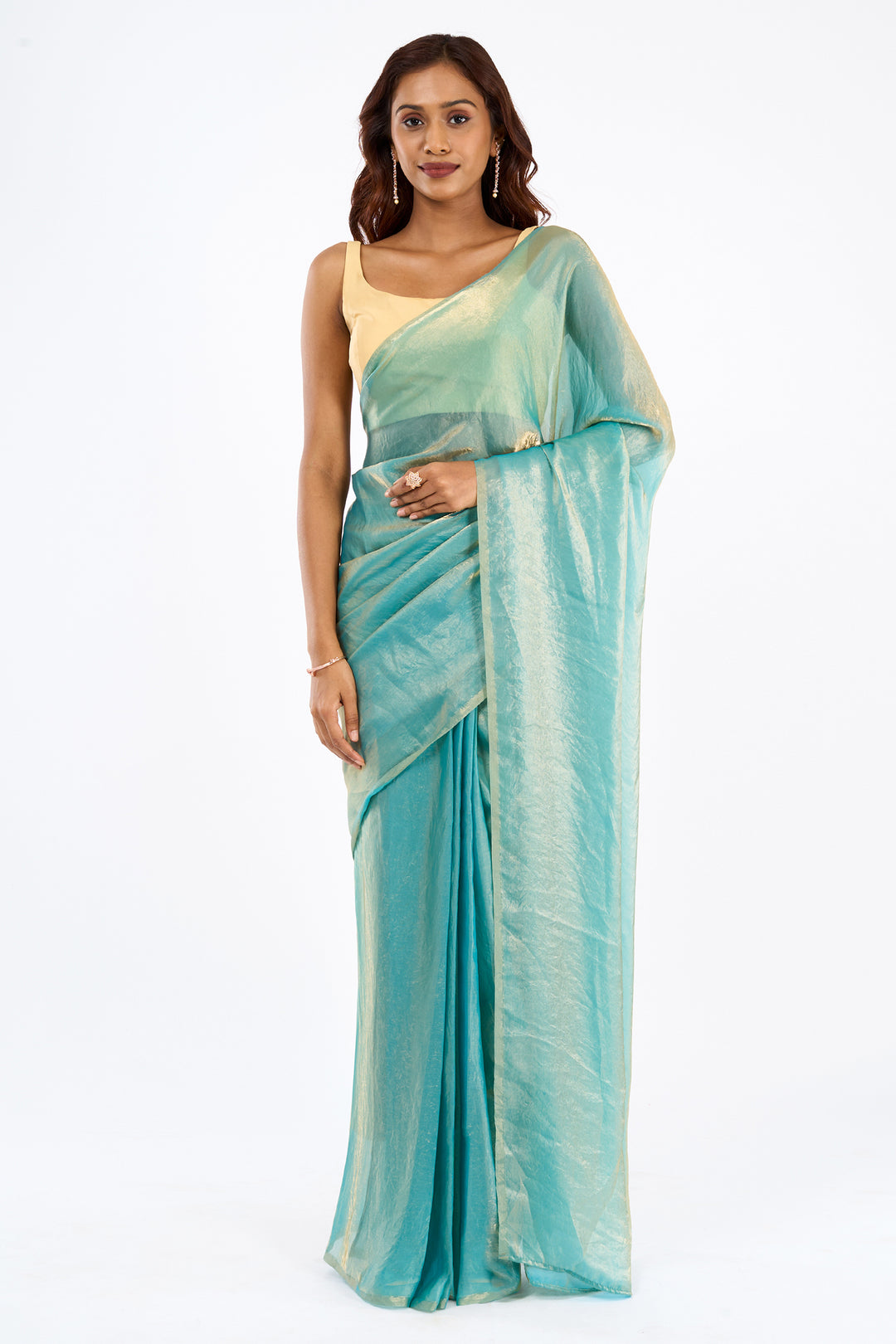 Hemika Blue Pre-Draped Saree