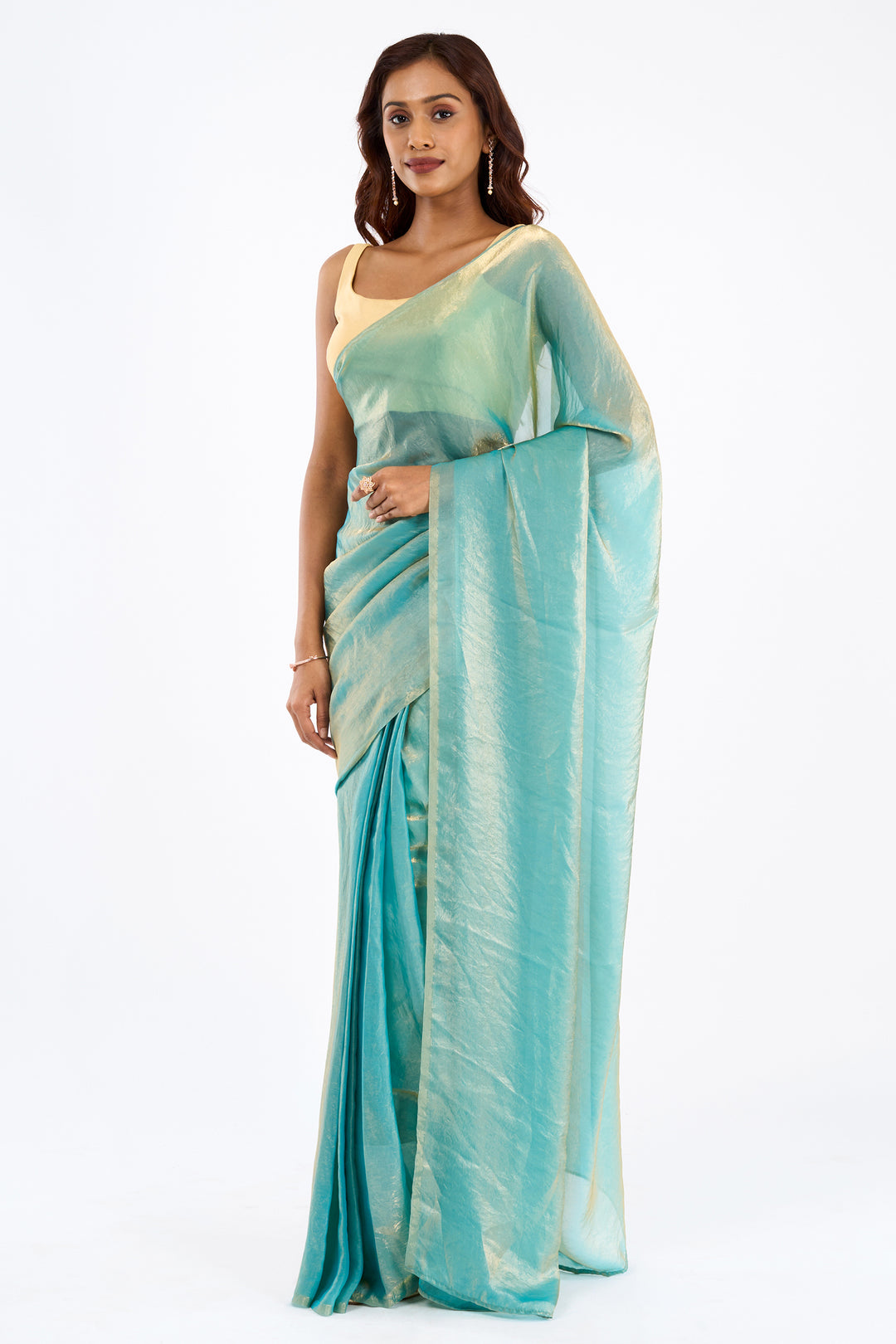 Hemika Blue Pre-Draped Saree