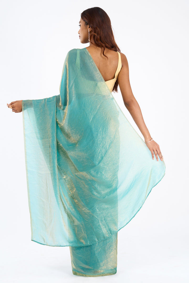 Hemika Blue Pre-Draped Saree