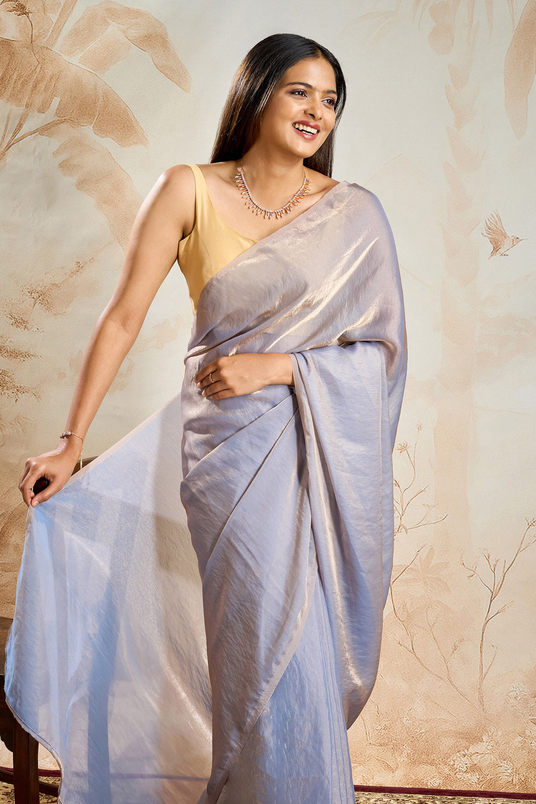 Girika Lilac Pre-Draped Saree