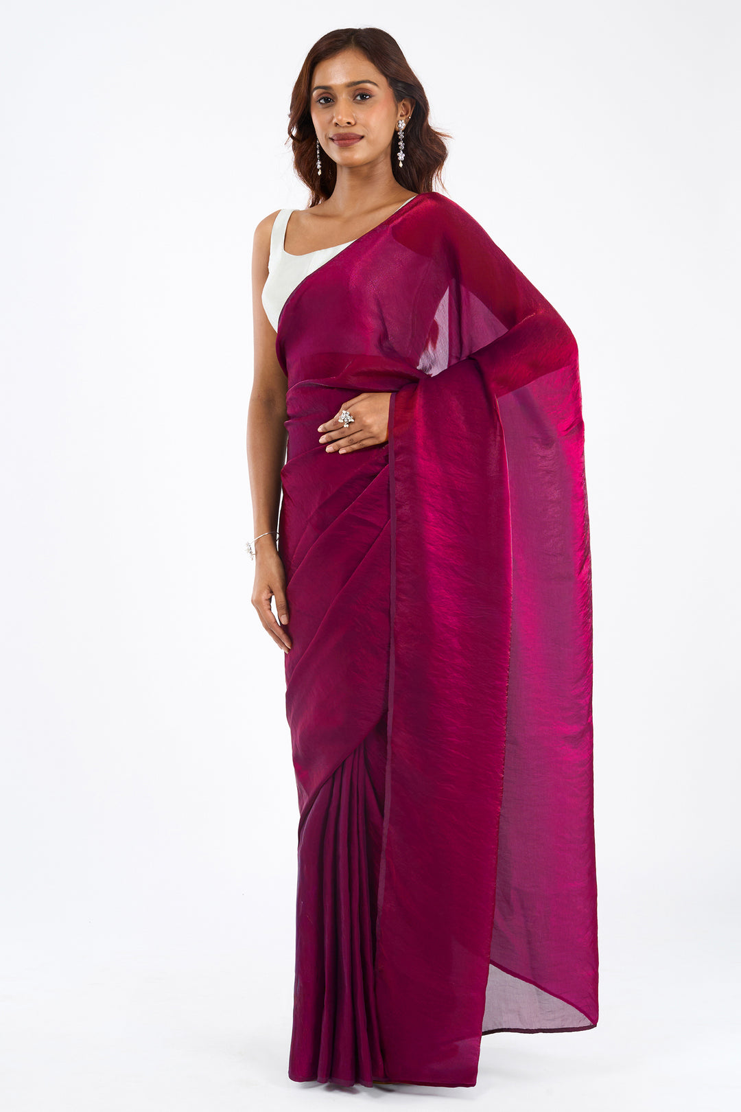 Vidhatri Magenta Pre-Draped Saree