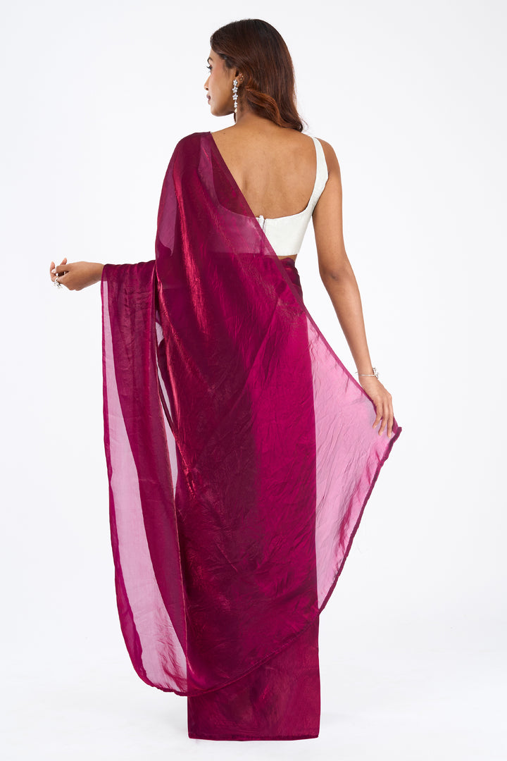 Vidhatri Magenta Pre-Draped Saree