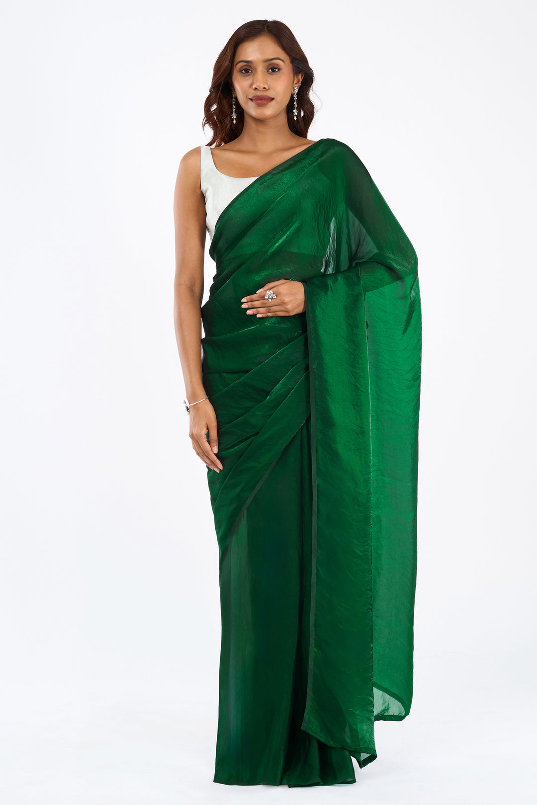 Isveta Green Pre-Draped Saree