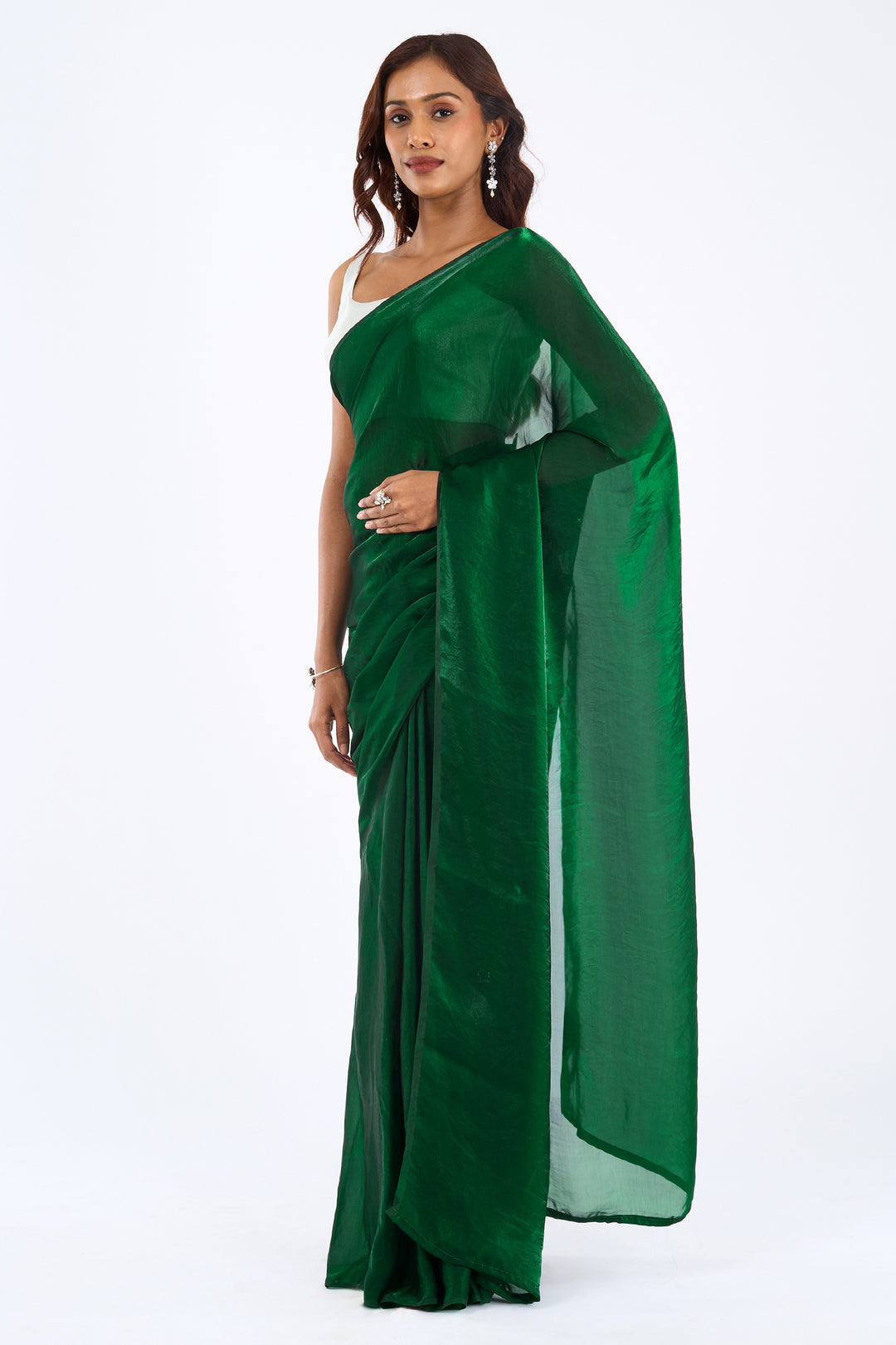 Isveta Green Pre-Draped Saree