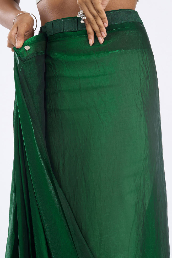 Isveta Green Pre-Draped Saree