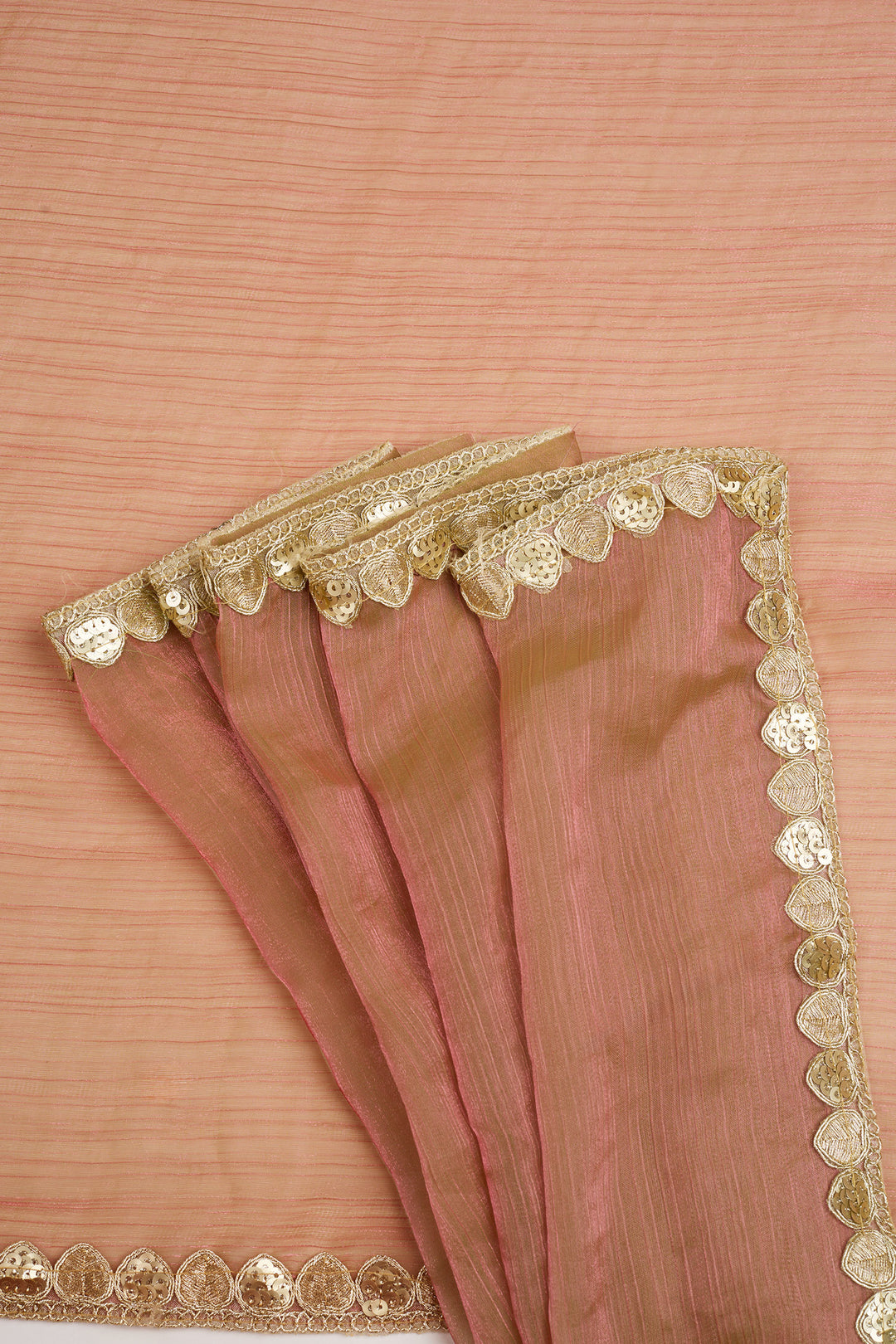 Sharvika Onion Pink Shimmer Chiffon Saree