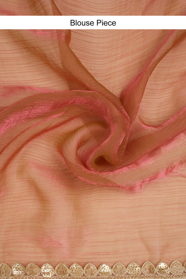 Sharvika Onion Pink Shimmer Chiffon Saree