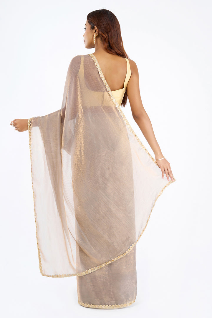Dharvani Lavender Shimmer Chiffon Saree