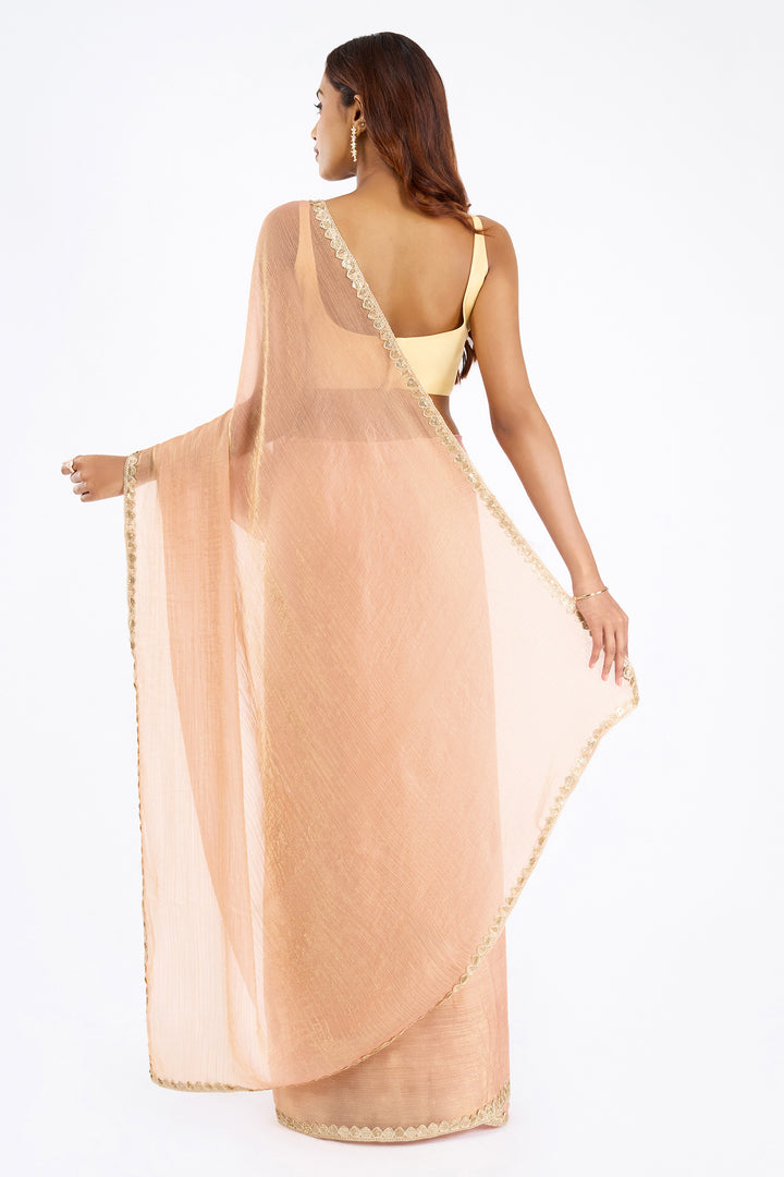 Pragnya Pastel pink Shimmer Chiffon Saree