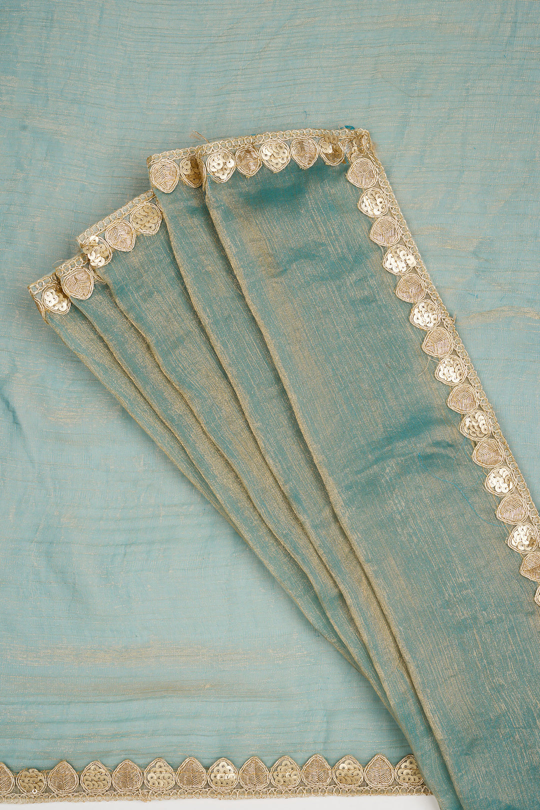 Deetya Blue Shimmer Chiffon Saree