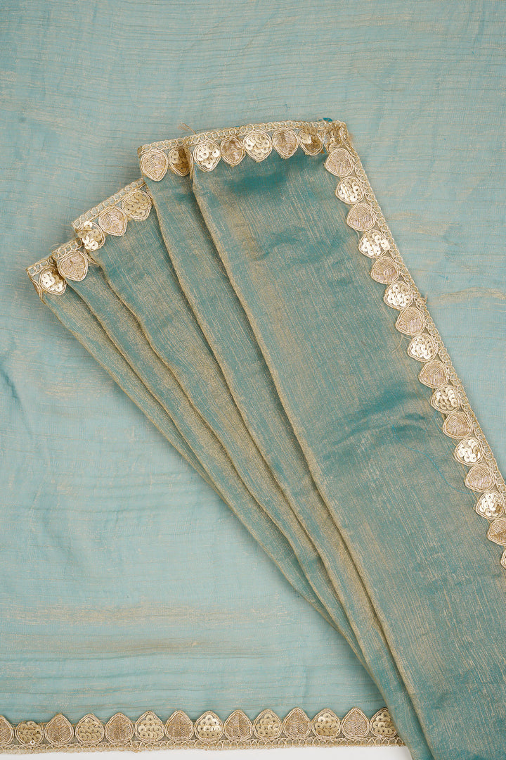 Deetya Blue Shimmer Chiffon Saree