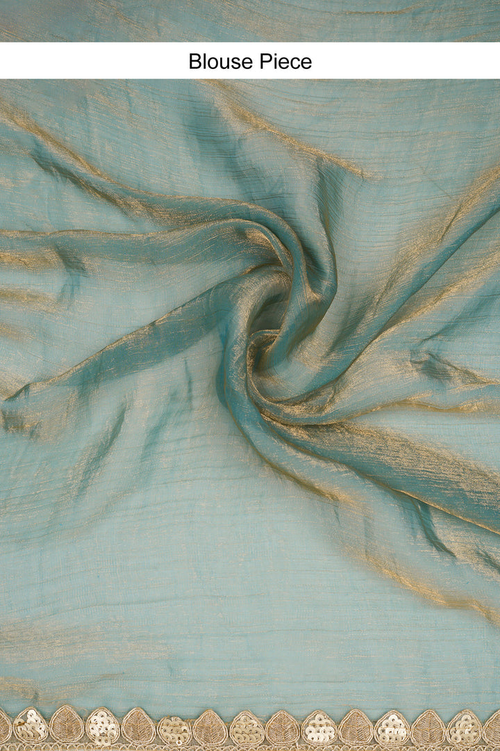 Deetya Blue Shimmer Chiffon Saree