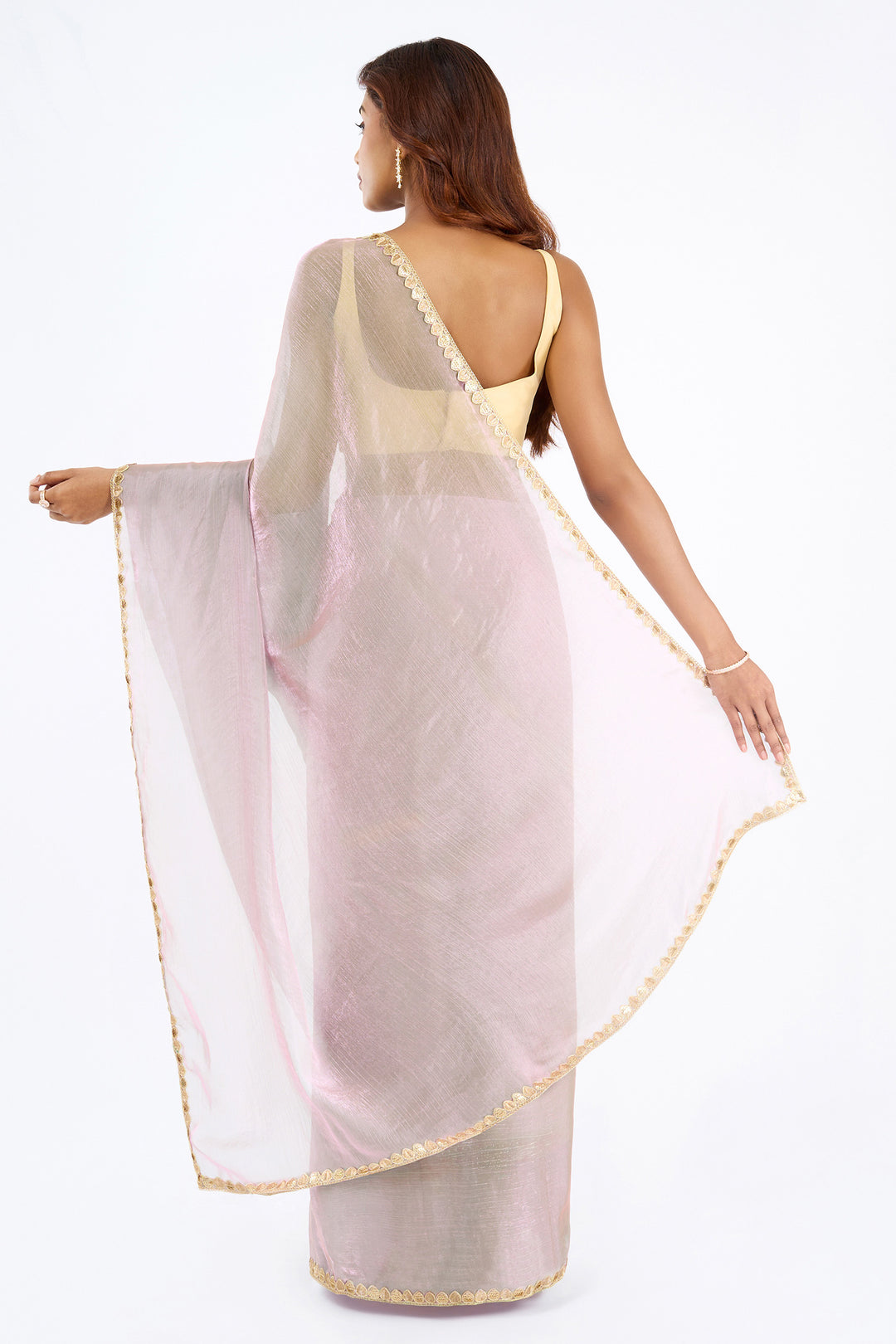 Trilaya Lilac Shimmer Chiffon Saree