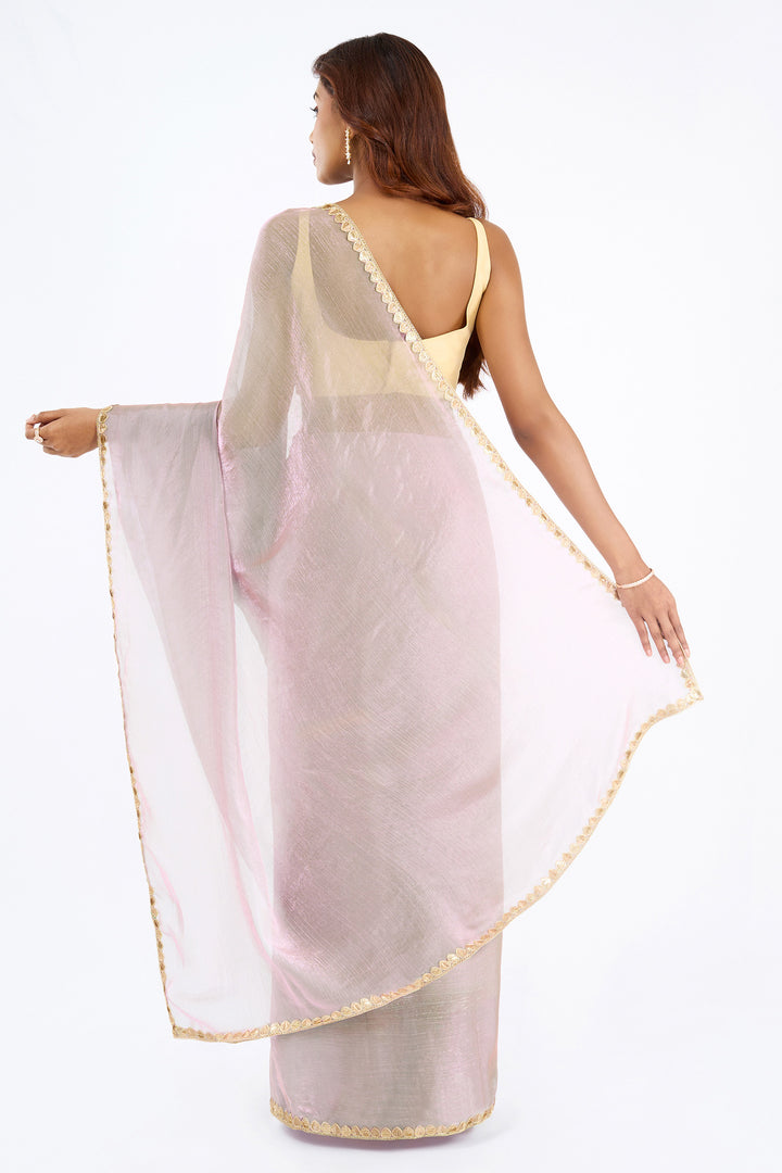 Trilaya Lilac Shimmer Chiffon Saree