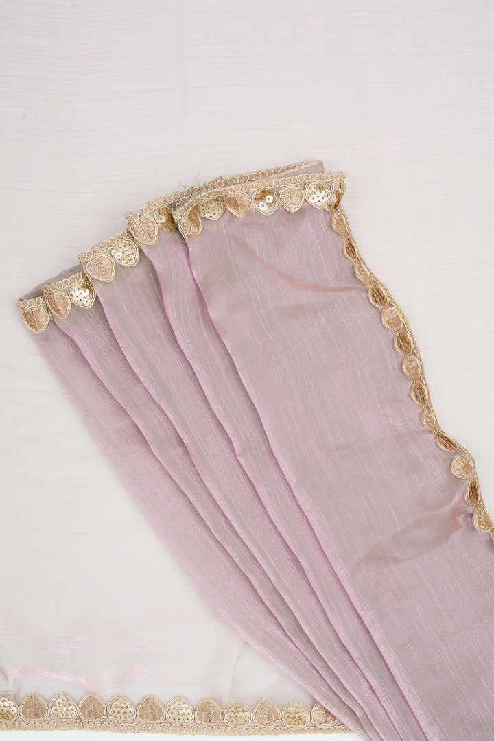 Trilaya Lilac Shimmer Chiffon Saree
