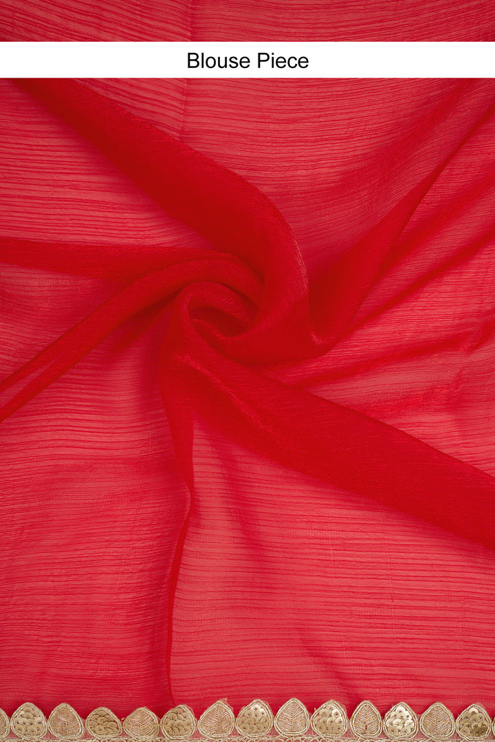 Yamika Fuchsia Pink Shimmer Chiffon Saree
