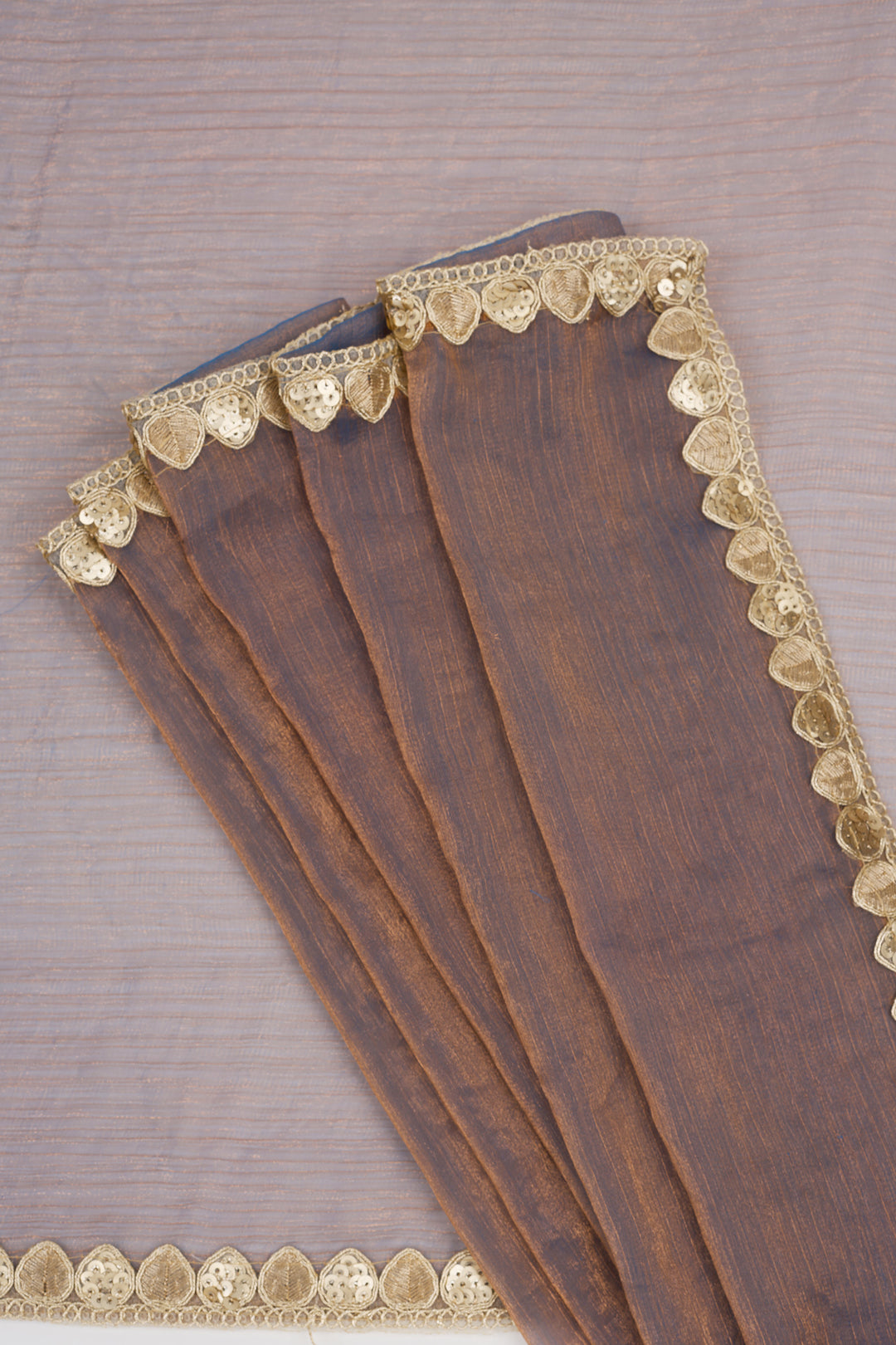 Divira copper Shimmer Chiffon Saree