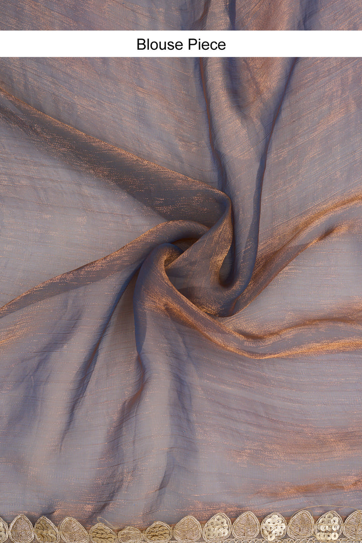 Divira copper Shimmer Chiffon Saree