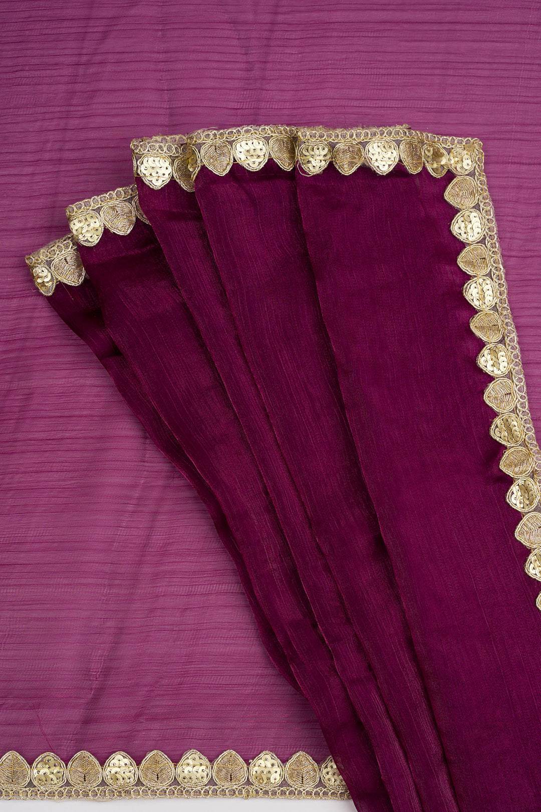Harshika Magenta Shimmer Chiffon Saree