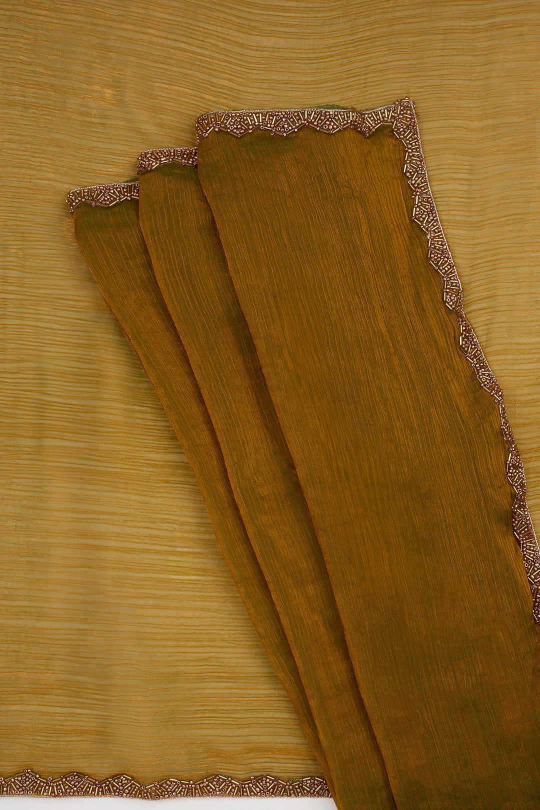 Paviksha Copper Shimmer Chiffon Saree