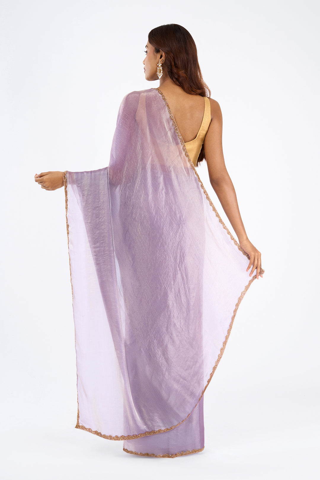 Shubhamita Lavender Shimmer Chiffon Saree