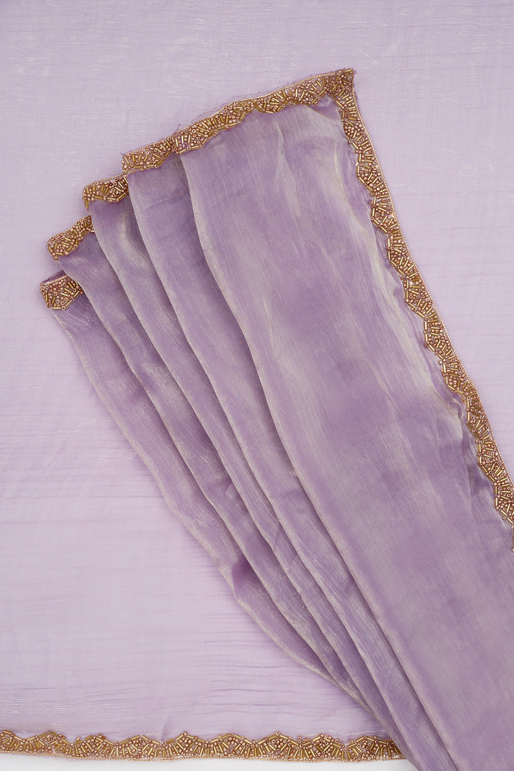 Shubhamita Lavender Shimmer Chiffon Saree