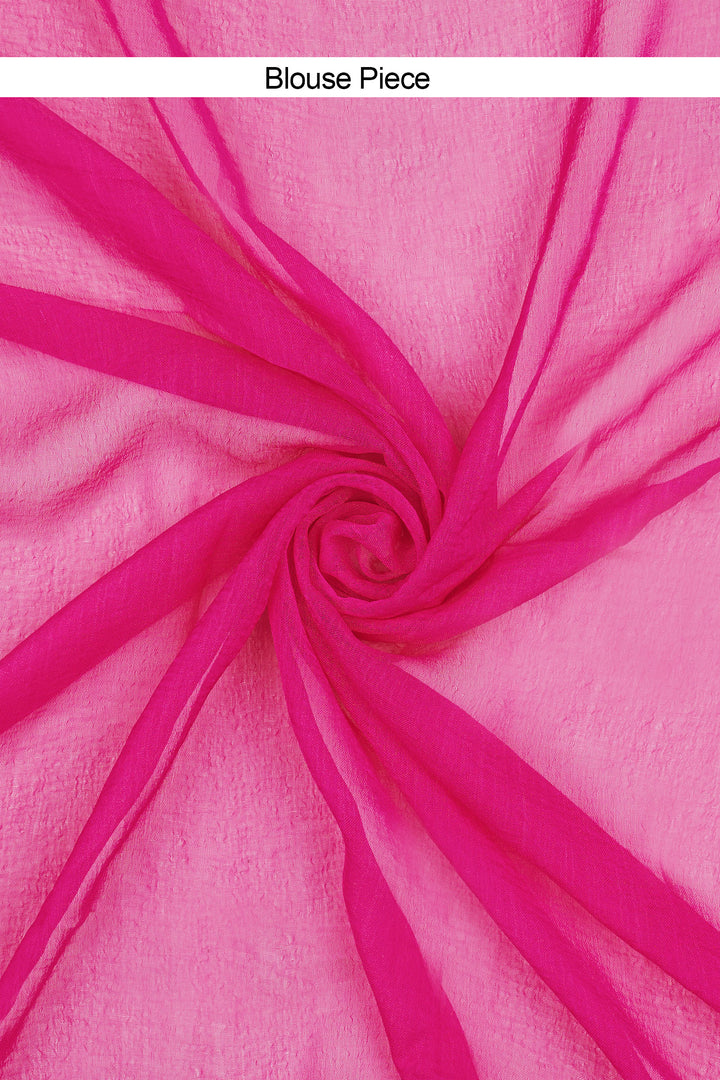 Teejh Pyaazi  Chiffon Onion Pink Leheriya Saree