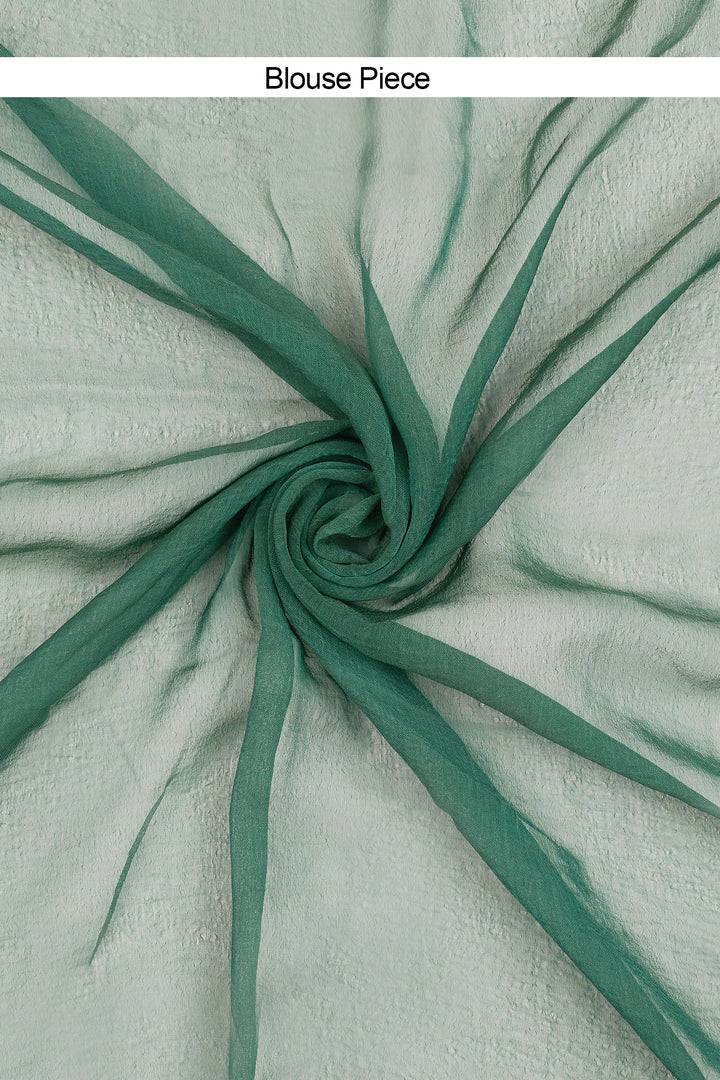 Teejh Saawan Chiffon Dark Green Leheriya Saree