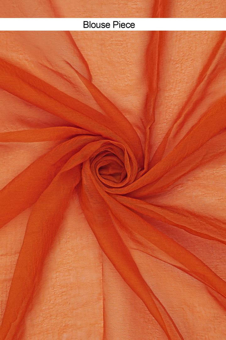 Teejh Levana Chiffon Rust Orange Leheriya Saree