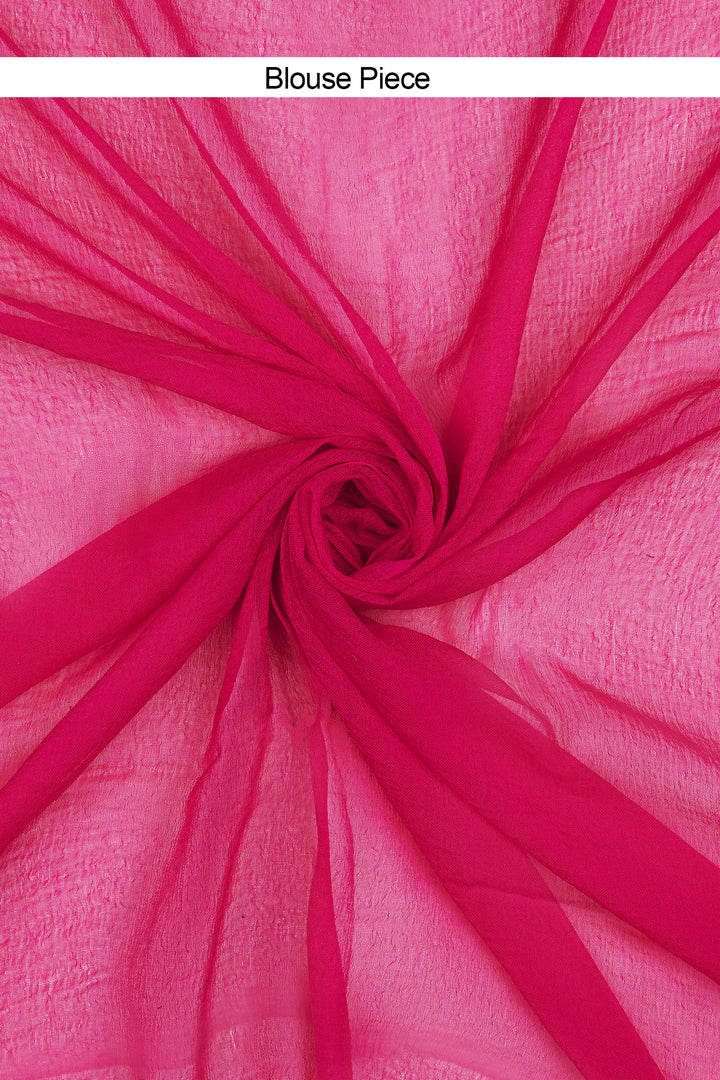 Teejh Gulabo Chiffon Hot Pink Leheriya Saree