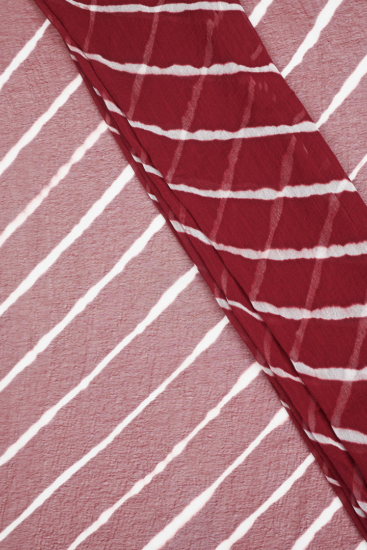 Teejh Madira Chiffon Wine Leheriya Saree