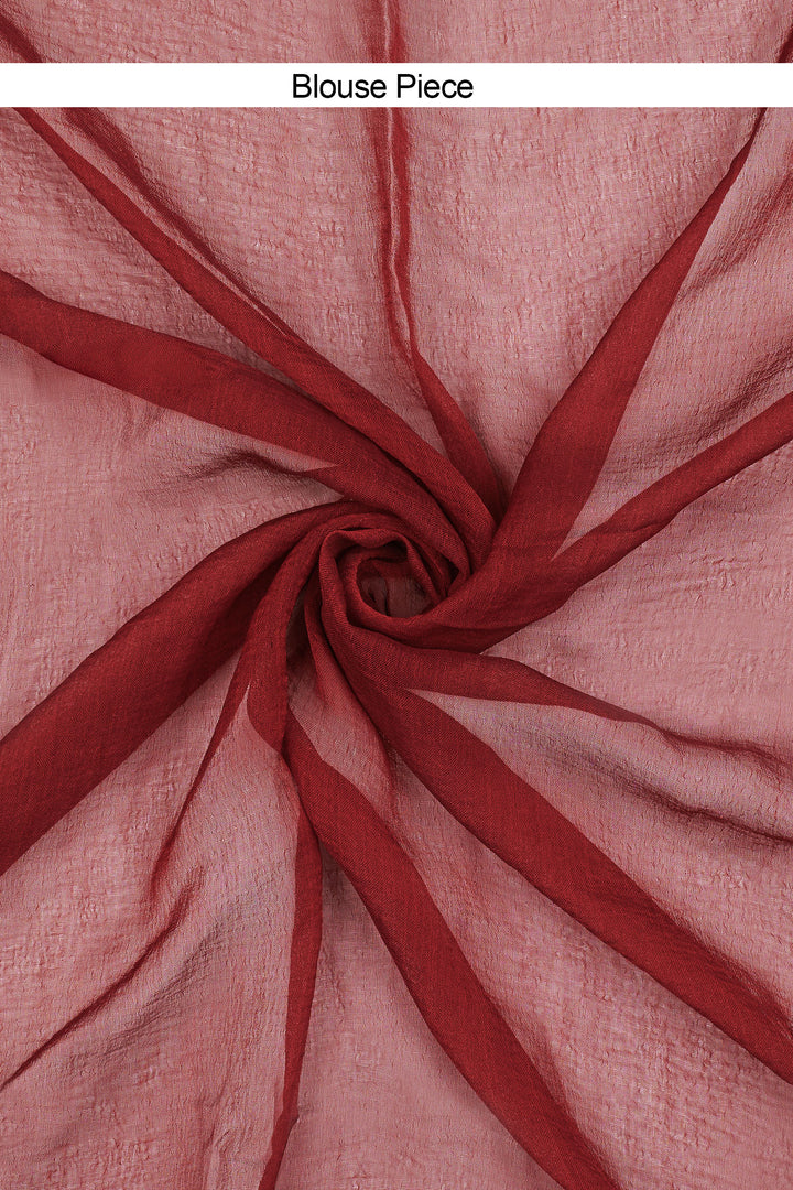 Teejh Madira Chiffon Wine Leheriya Saree