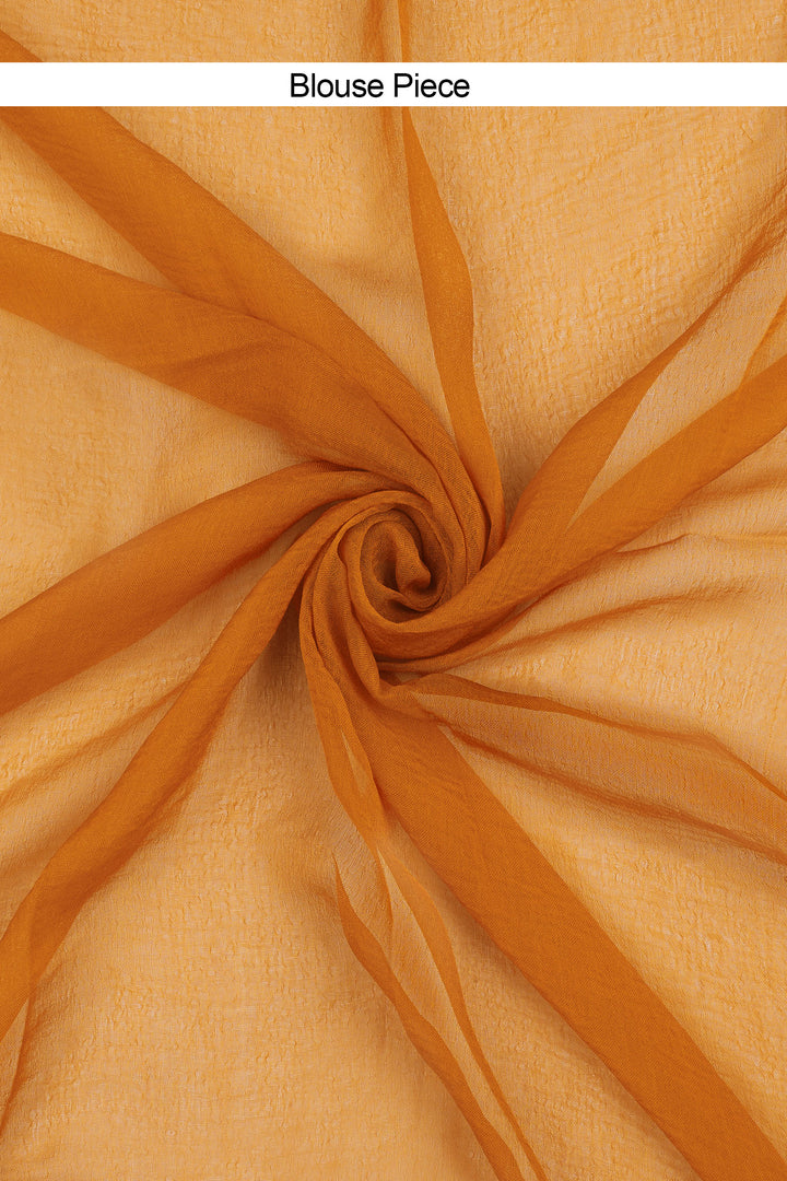 Teejh Rai Chiffon Mustard Leheriya Saree