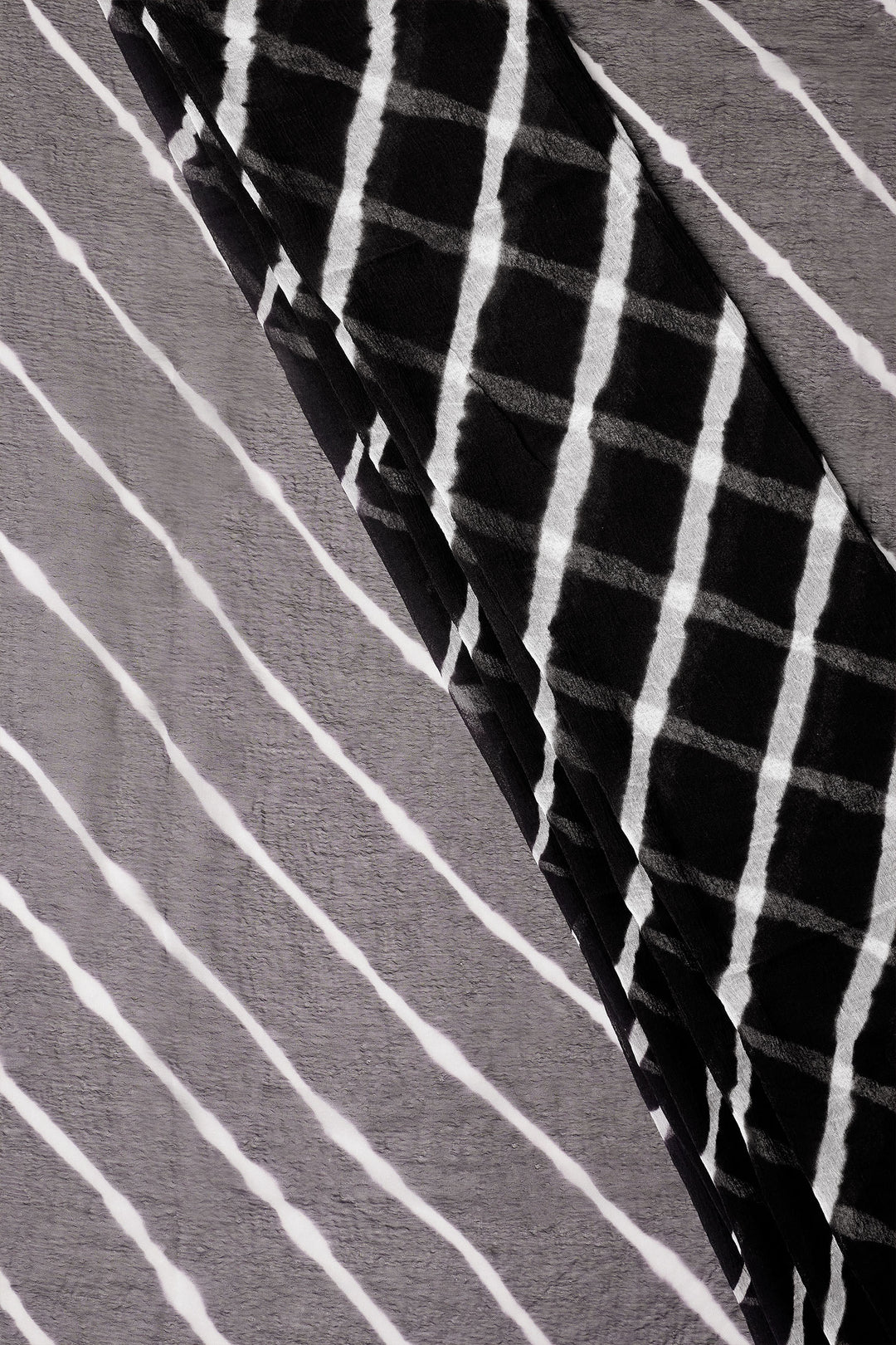 Teejh Kal Chiffon Black Leheriya Saree