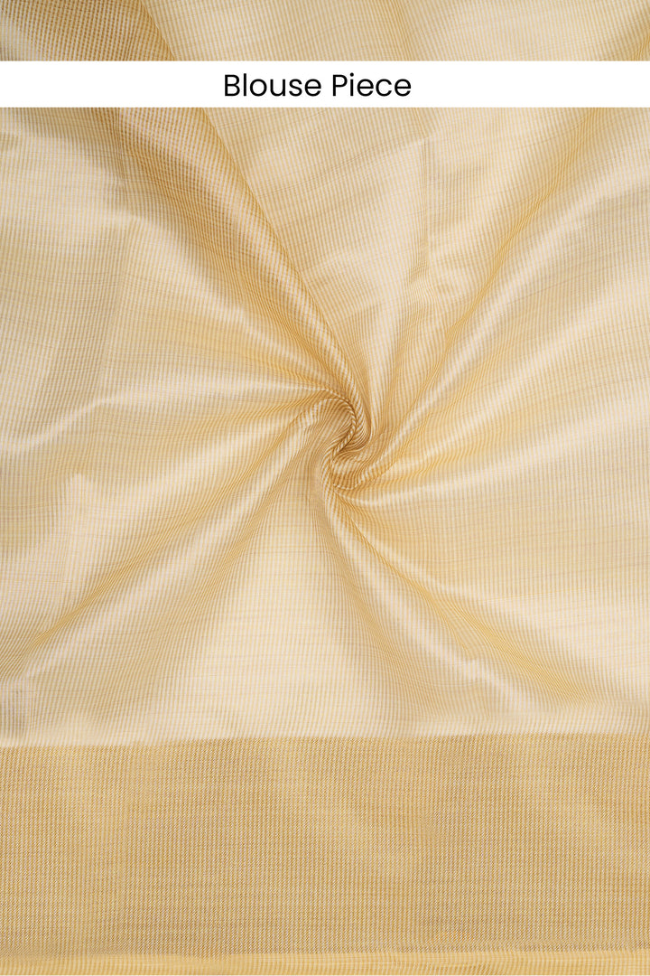 Teejh Devaangi Tussar Silk Off white and Golden Kasavu Saree