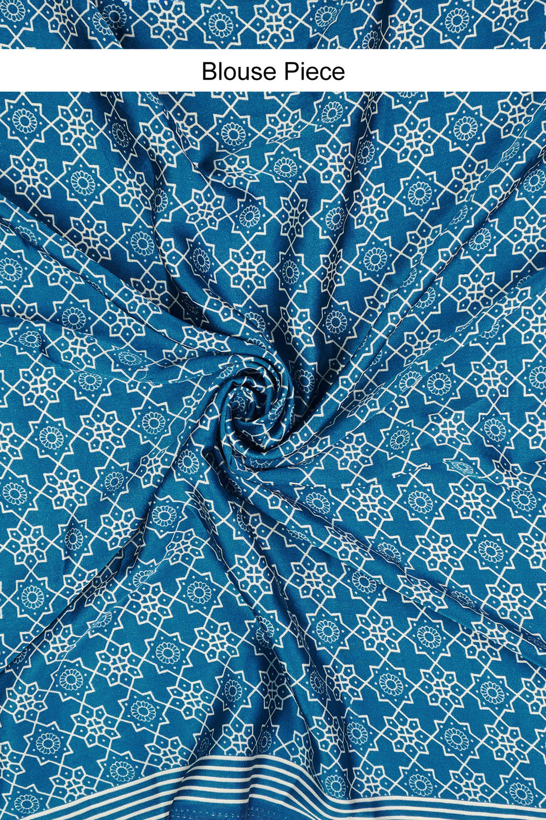 Teejh Kira Cream and Teal Digital Print Modal Silk Saree
