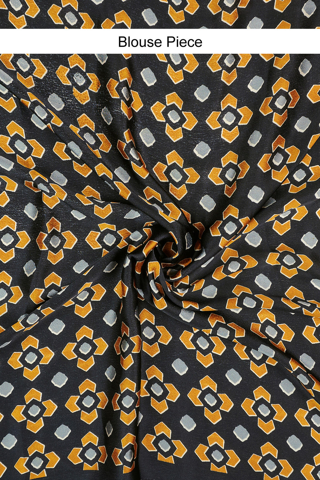 Teejh Nira Mustard and Black Digital Print Modal Silk Saree