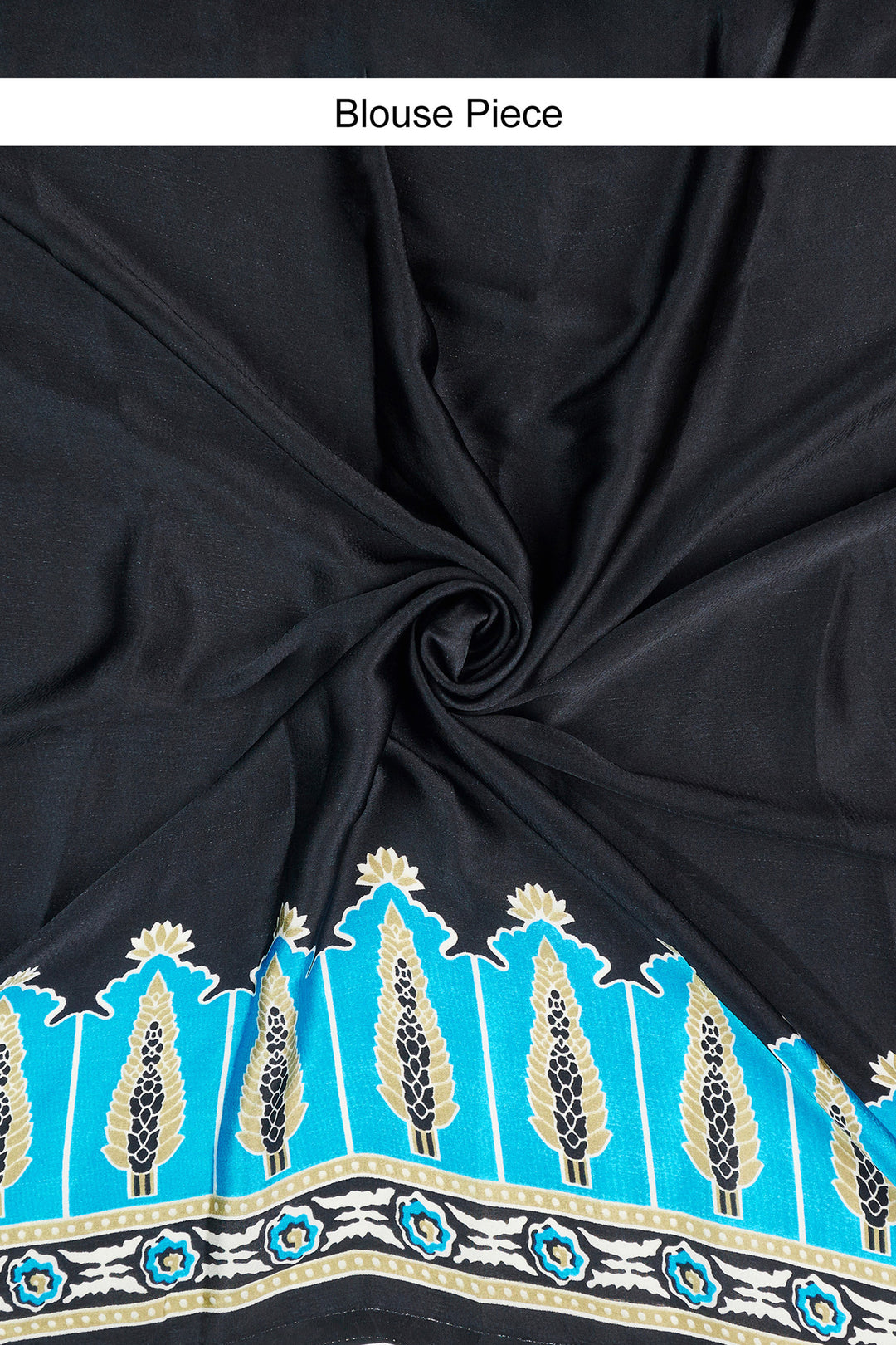 Teejh Rayza Off white, Sage and blue Digital Print Modal Silk Saree