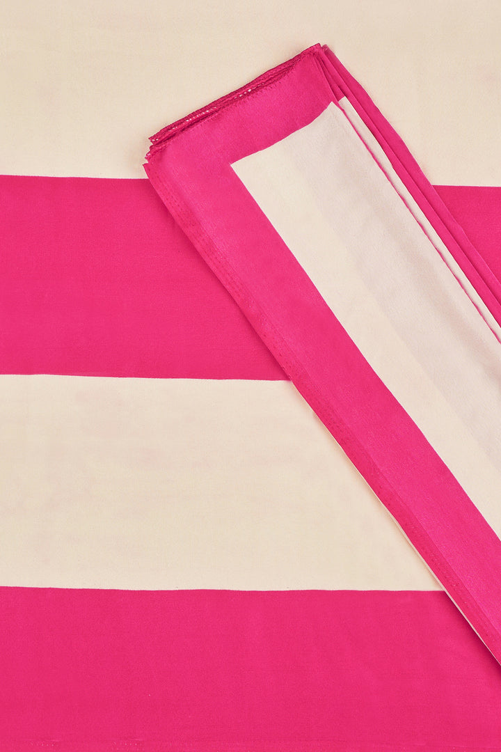 Teejh Aroka White and Pink Digital Print Modal Silk Saree