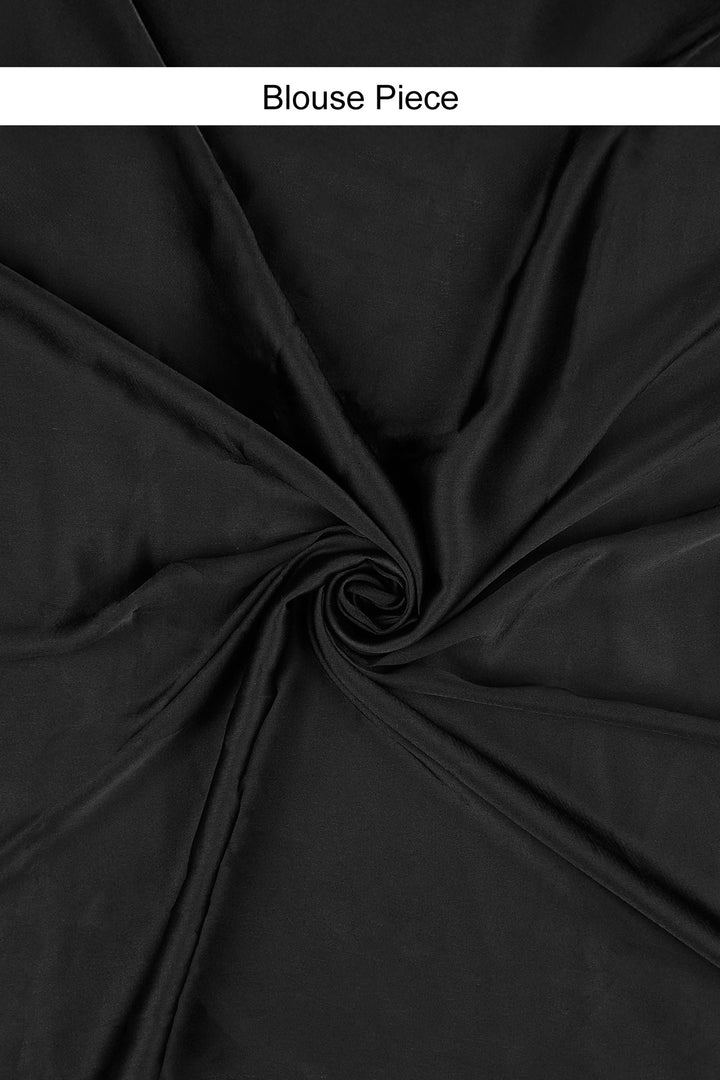 Teejh Afu Black and Cream Digital Print Modal Silk Saree