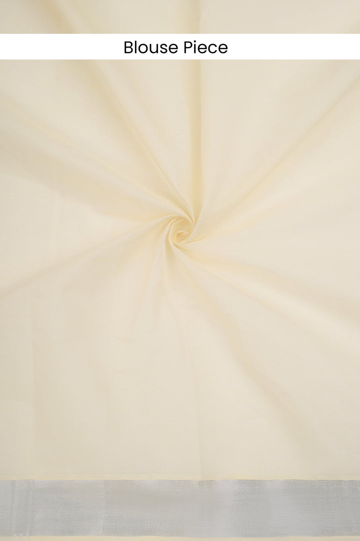 Teejh Mausami Cotton Off white and Black Kasavu Saree