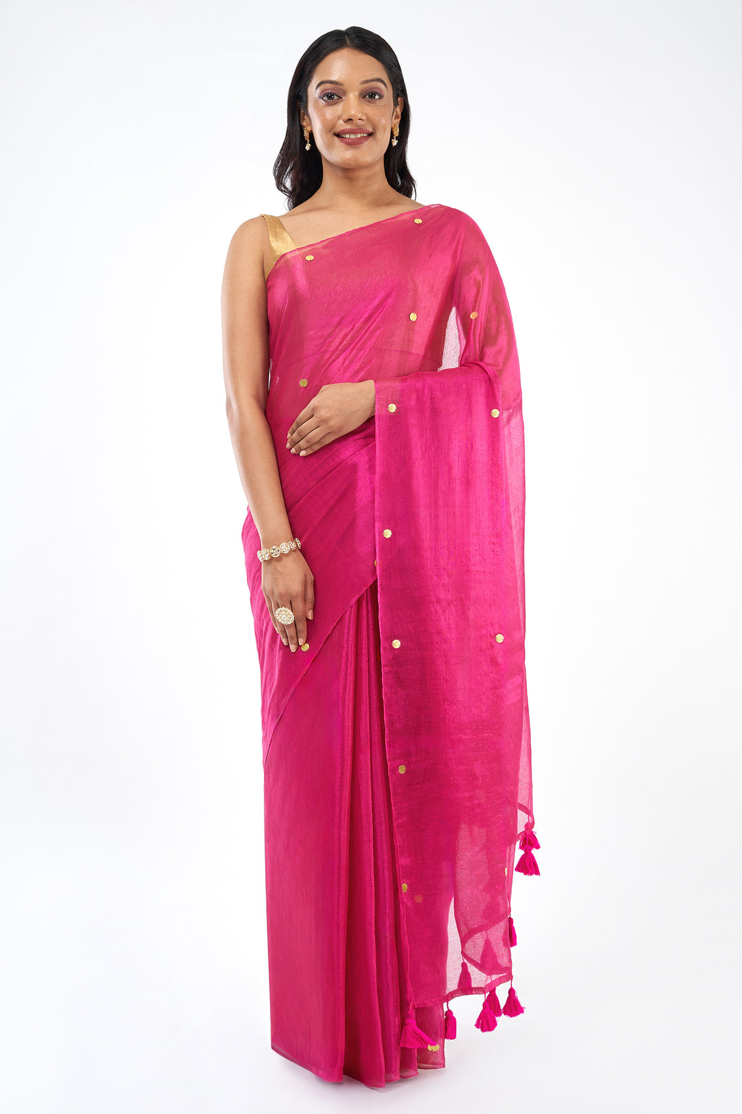 Teejh Gulnaar Raga Tissue Saree