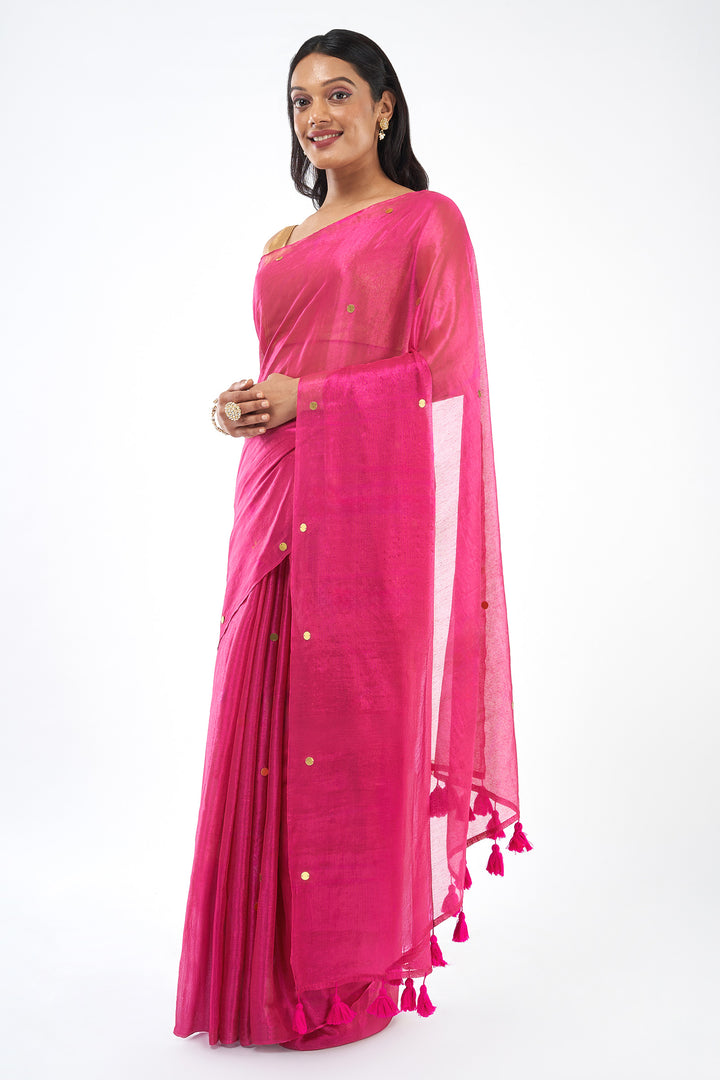 Teejh Gulnaar Raga Tissue Saree