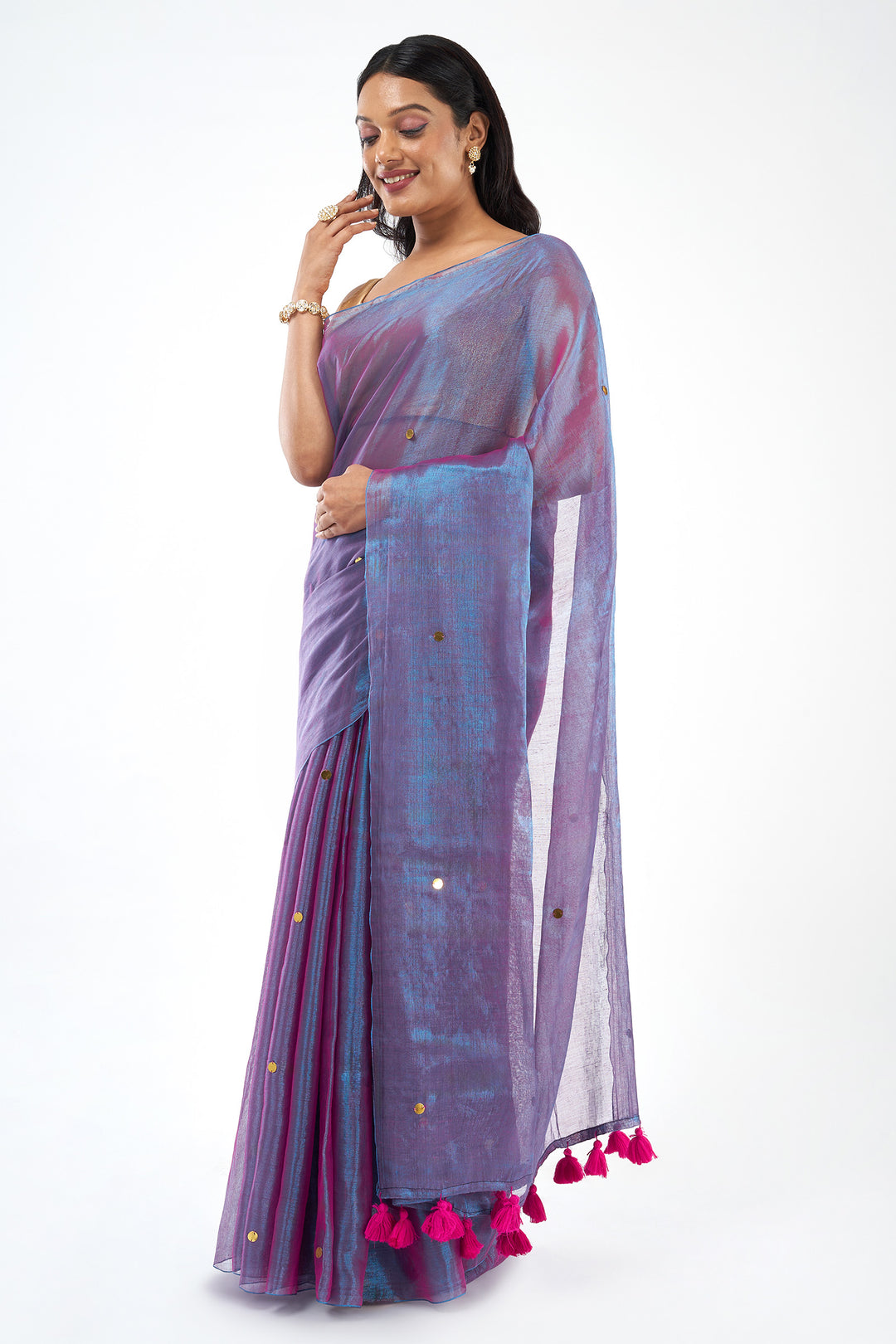 Teejh Jamuni Raga Tissue Saree