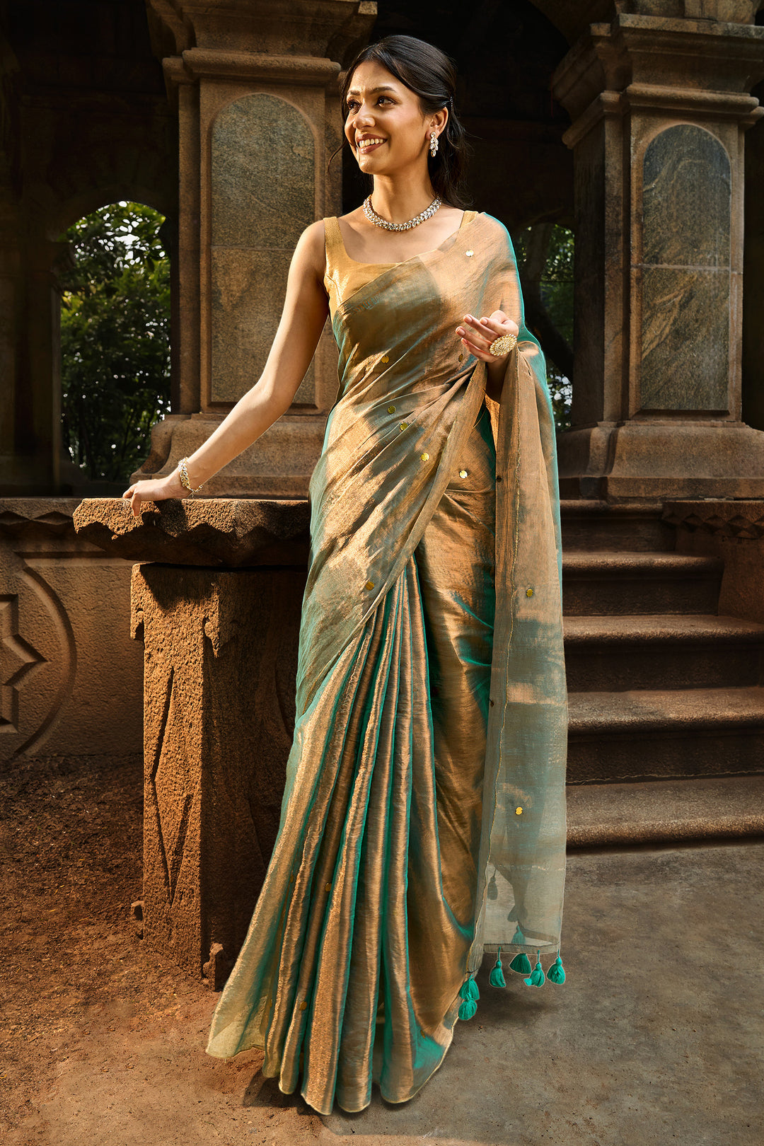 Teejh Mor Pankh Raga Tissue Saree