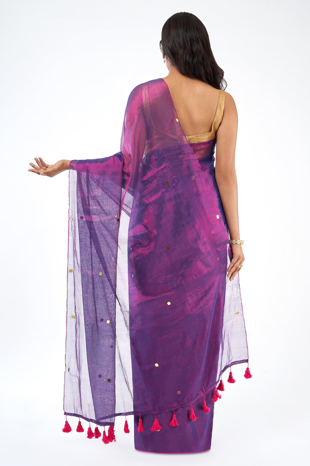 Teejh Banafsha Raga Tissue Saree