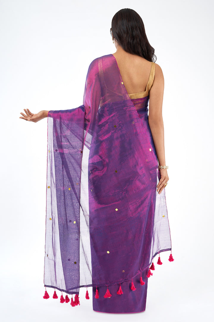 Teejh Banafsha Raga Tissue Saree